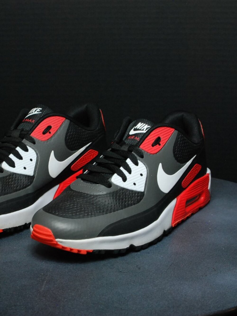 Nike Air Max 90 Golf Shoes Men's US Black/White/Infrared CU9978 010 - Picture 3 of 12